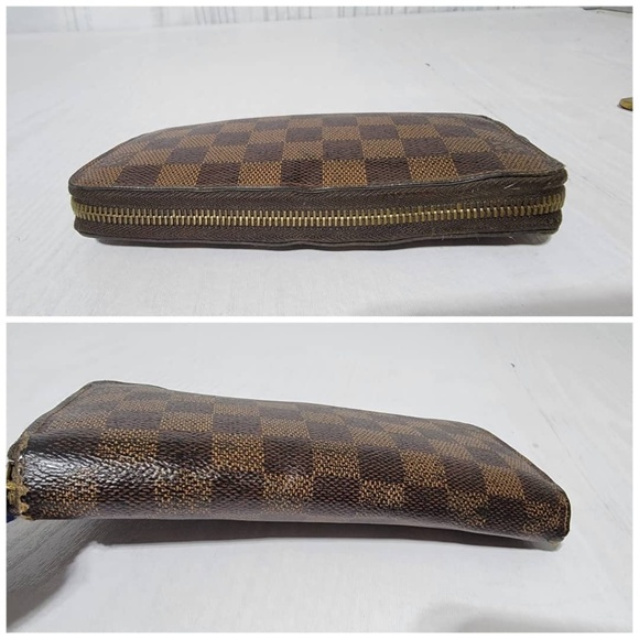 Authentic Louis Vuitton Damier Ebene Canvas Zippy Wallet Brown - Picture 11 of 16